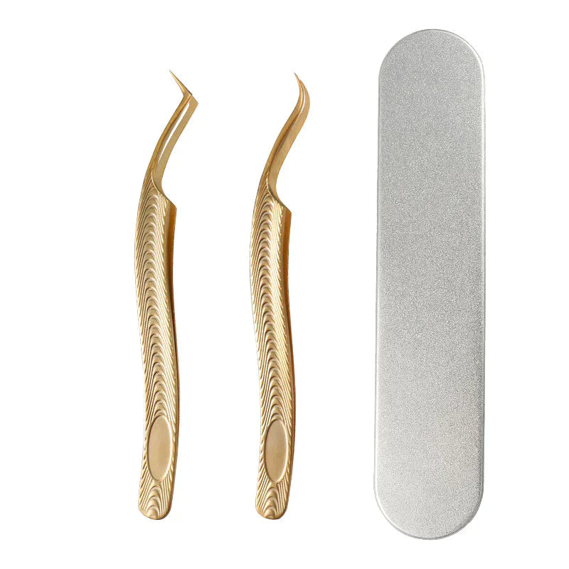 Gold Upgraded Volume Eyelash Tweezers OwnWholesale