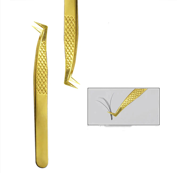 Professional Luxury Gold Volume Lash Tweezers OwnWholesale