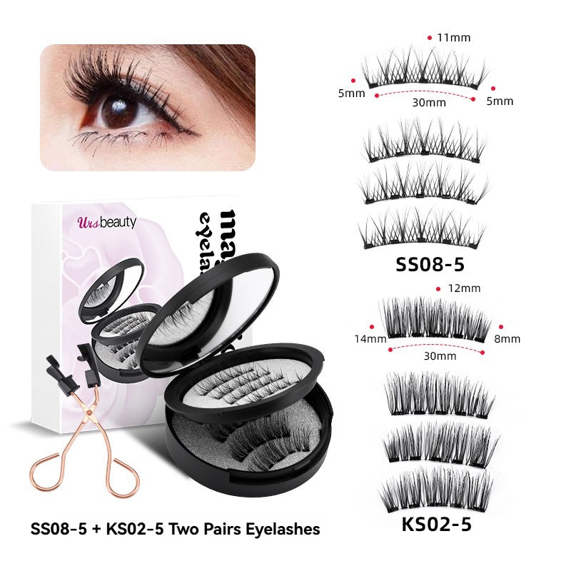5D Soft Magnetic Eyelashes Reusable 2 Pairs Pestañas magnéticas with Applicator No Glue Needed Eyelashes