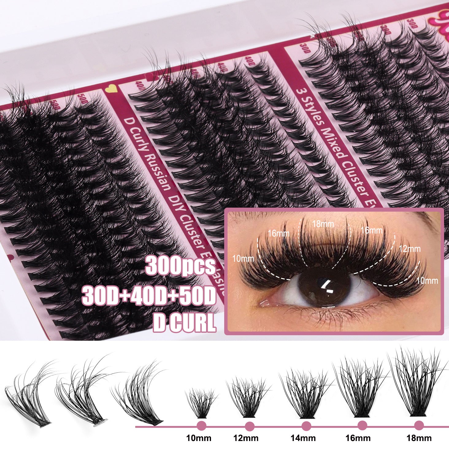 30D 40D 50D 60D 80D 100D Cluster Lash Kits