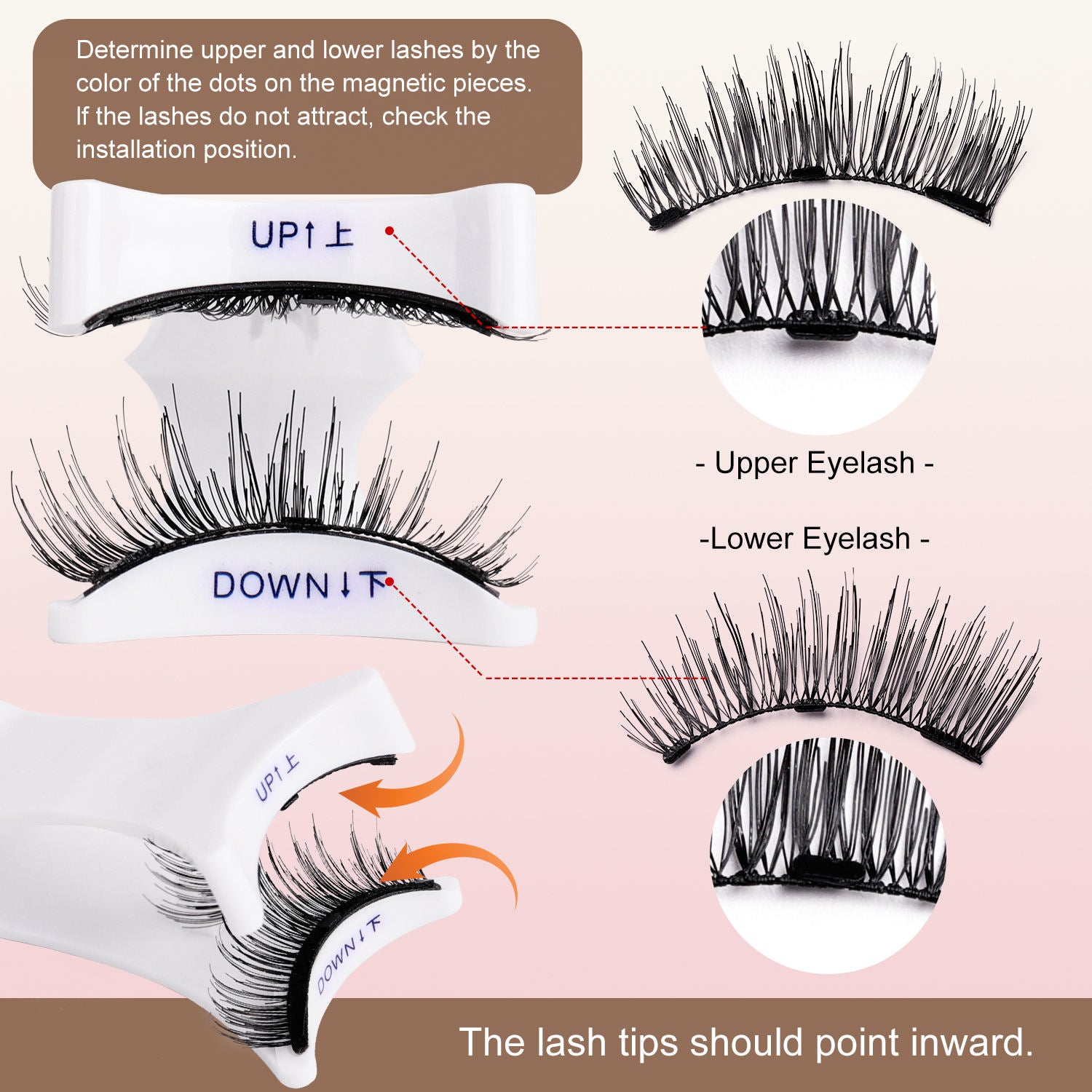 KKSHOP PICK Magnetic Eyelashes 1 Pair Reusable Magnetic Eyelashes with Applicator No Glue Needed Eyelashes Water Proof