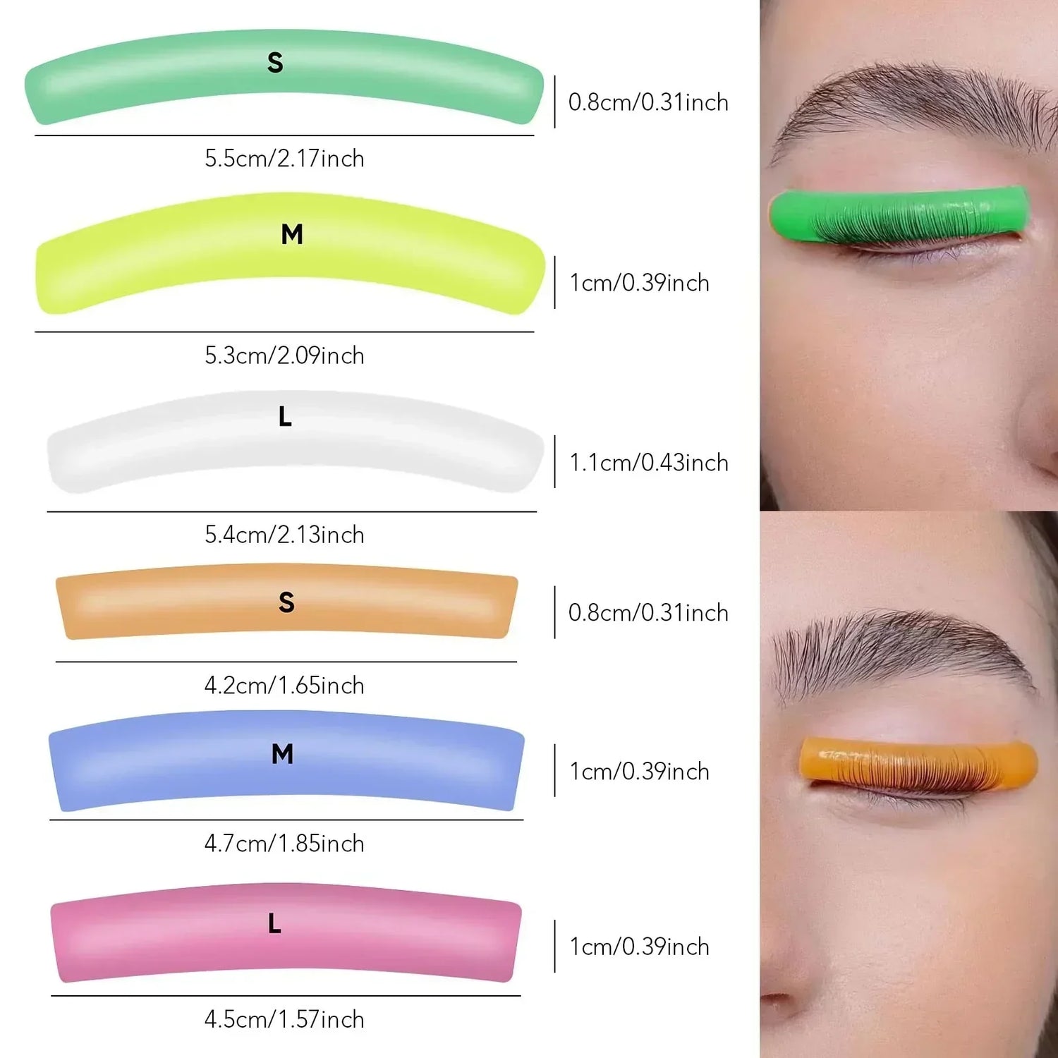 6 pairs Eyelash Silicone Rainbow Pad Perm Eyelash Assistant Tool Patch OwnWholesale