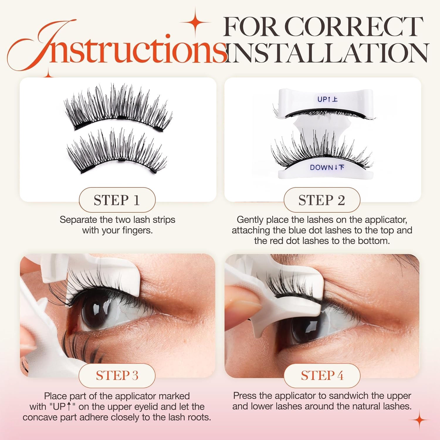 5D Soft Magnetic Eyelashes Reusable 2 Pairs Pestañas magnéticas with Applicator No Glue Needed Eyelashes