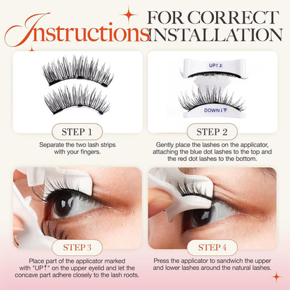 5D Soft Magnetic Eyelashes Reusable 2 Pairs Pestañas magnéticas with Applicator No Glue Needed Eyelashes