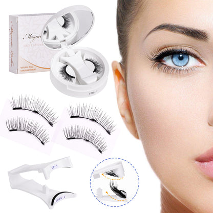 KKSHOP PICK Magnetic Eyelashes 1 Pair Reusable Magnetic Eyelashes with Applicator No Glue Needed Eyelashes Water Proof