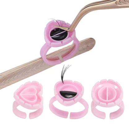 OW Lashes Heart Glue Cups Eyelash Extension Glue Holder Glue Rings OwnWholesale