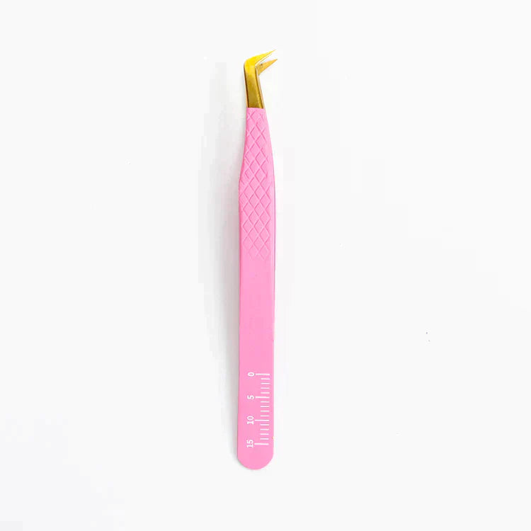 OW Lashes High Quality Matte Pink Gold Volume Lash Tweezers OwnWholesale