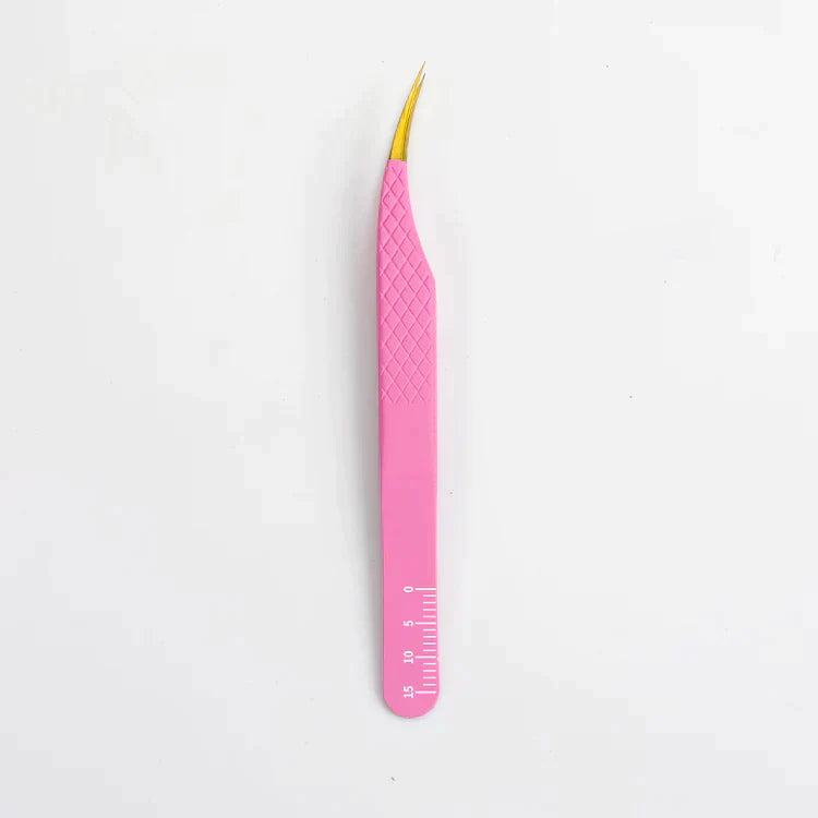 OW Lashes High Quality Matte Pink Gold Volume Lash Tweezers OwnWholesale