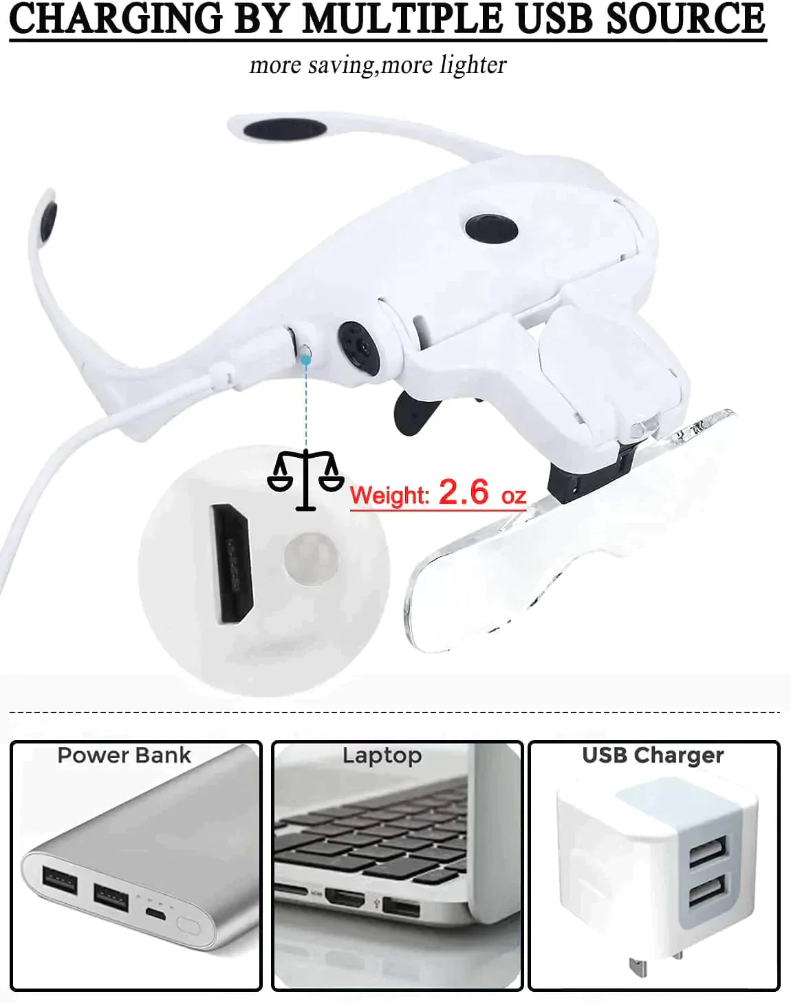 OW Lashes Rechargeable LED Headband Magnifier Essential Tools For Training OwnWholesale