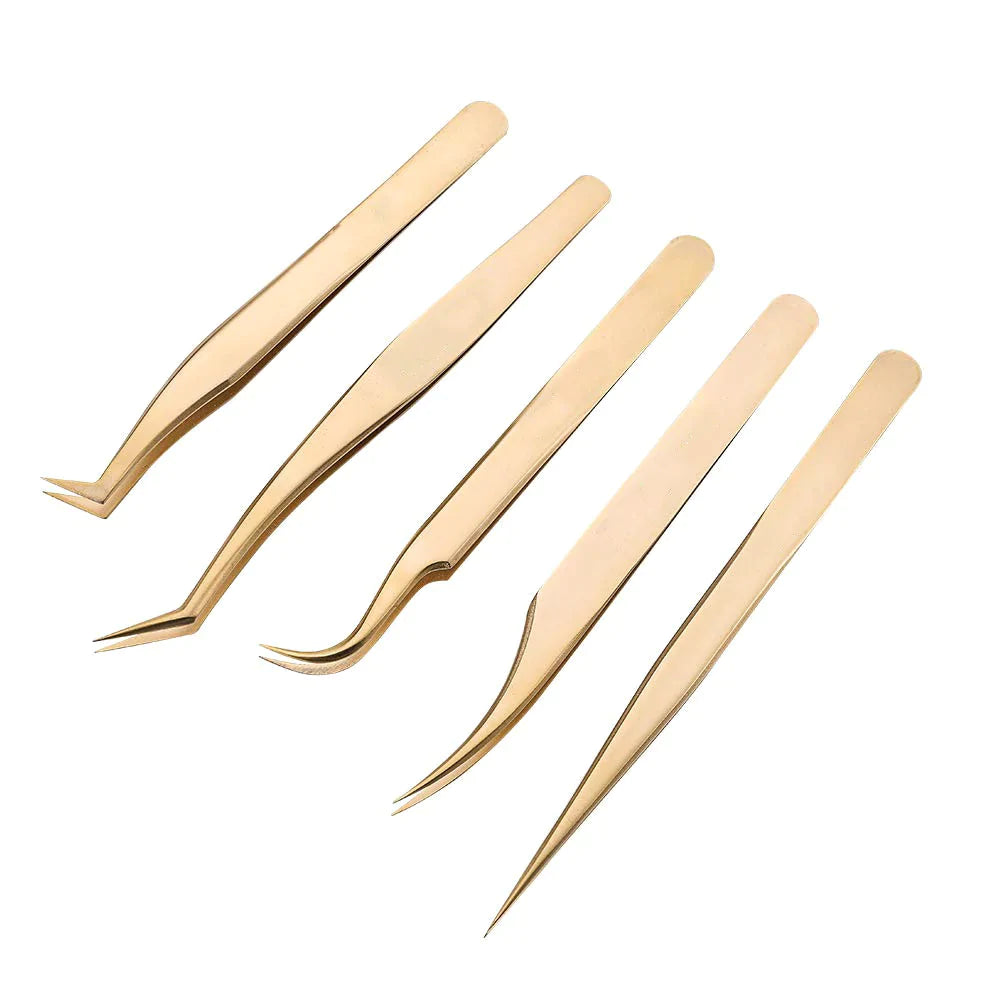 OW Matte Gold High Precision Tweezers OwnWholesale