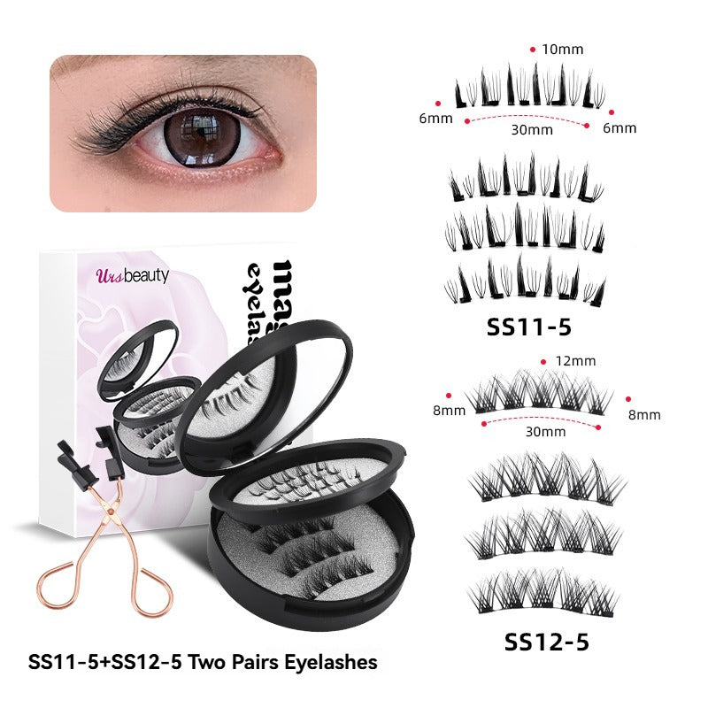 5D Soft Magnetic Eyelashes Reusable 2 Pairs Pestañas magnéticas with Applicator No Glue Needed Eyelashes