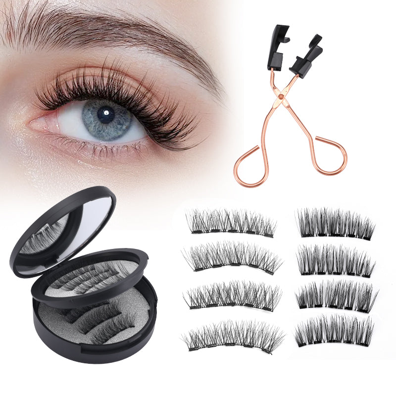 5D Soft Magnetic Eyelashes Reusable 2 Pairs Pestañas magnéticas with Applicator No Glue Needed Eyelashes