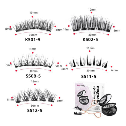 5D Soft Magnetic Eyelashes Reusable 2 Pairs Pestañas magnéticas with Applicator No Glue Needed Eyelashes
